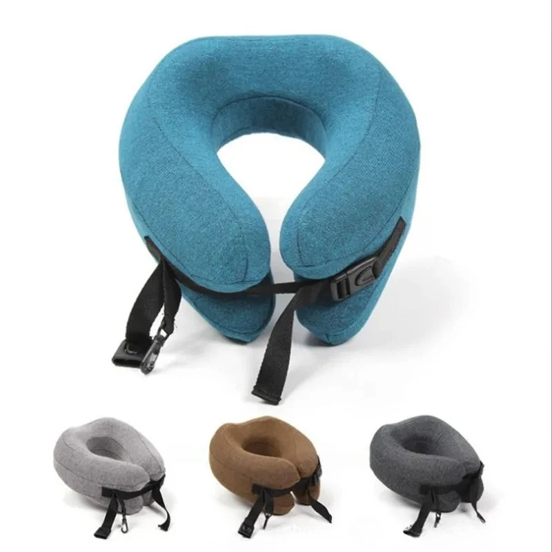 رغوة الذاكرة انتعاش بطيء على شكل حرف U وسادة المحمولة القابلة للتخزين سيارة طائرة السفر الرقبة وسادة لينة مريحة مكتب قيلولة وسادة