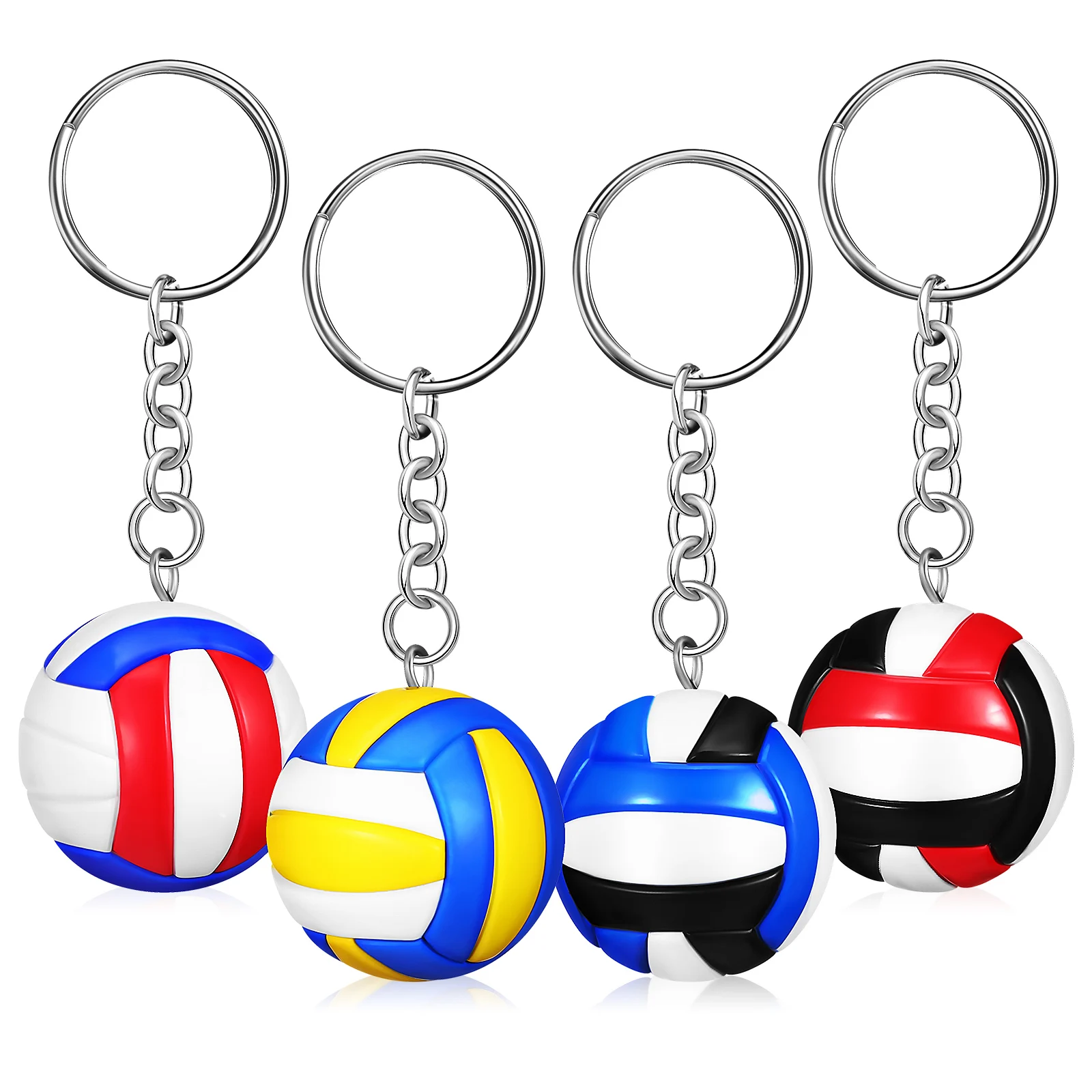 

4pcs Volleyball Keychains Look 3 8cm Sports Favors Fun Keyrings Christmas Gifts Charm Bag Pendant