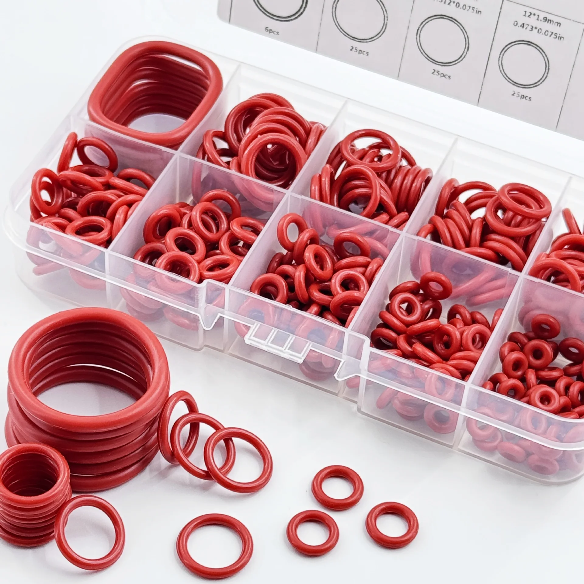 351pcs Silicone O-ring Set, 10 Sizes Oil And Heat Resistant Suitable For Cars And Pipelines