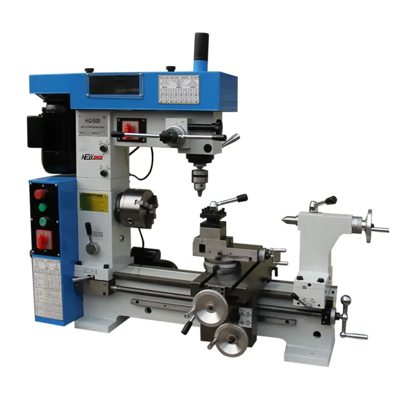 for HQ500 Combination Mini Metal Lathe High Quality Precision Benchtop Lathe for Metalworking DIY Hobbyist Home Workshop Use