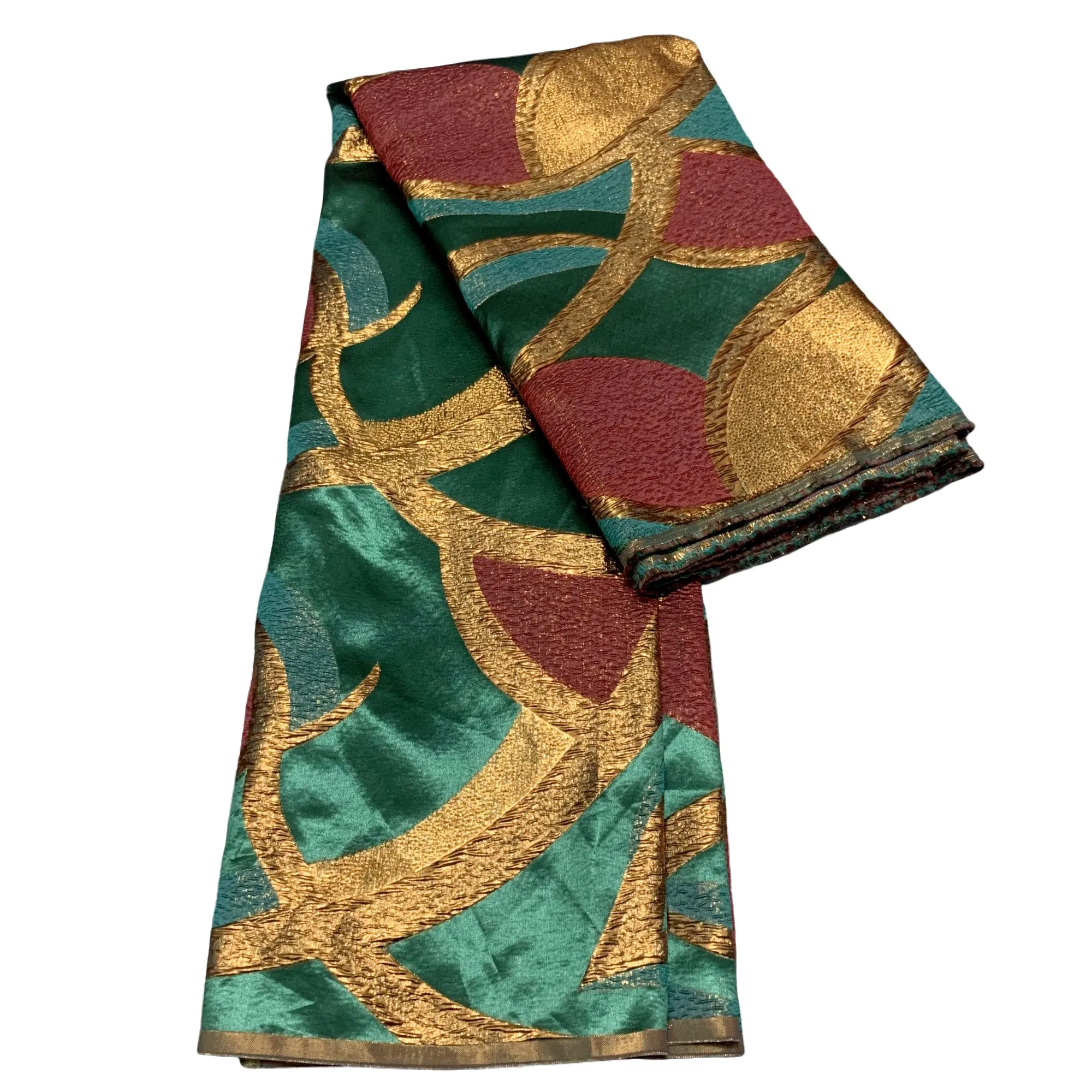 

Nigerian Brocade Damask Lace Fabrics 2025 High Quality 5Yards French African Jacquard Organza for Women Party Dress