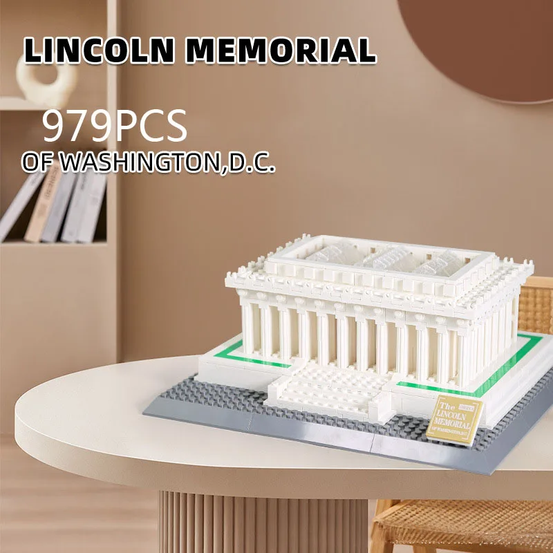 

United States Washington Lincoln Memorial Building Block World Famous Architecture Model Construction Bricks Toys Collection