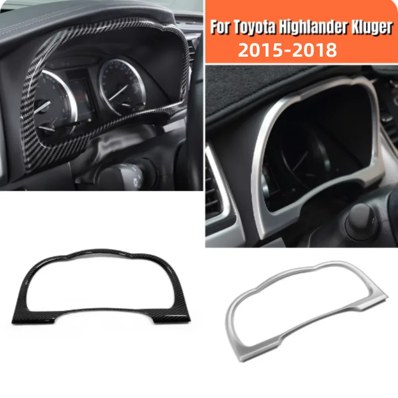 

For Toyota Highlander Kluger 2015-2018 Front Dashboard Frame Panel Cover Trim ABS Carbon fiber Car Styling Accessories