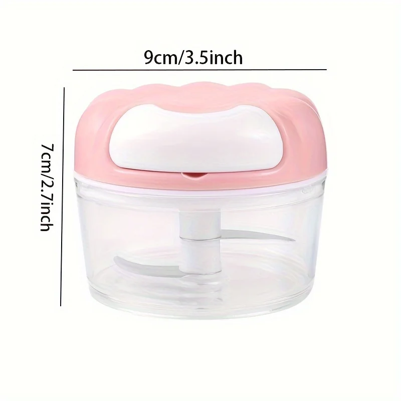 قطعة واحدة من قطاعة الخضراوات اليدوية مع حاوية، قطاعة الخضروات بسلسلة سحب يدوية لسلطة الثوم والبصل والمفرمة اليدوية