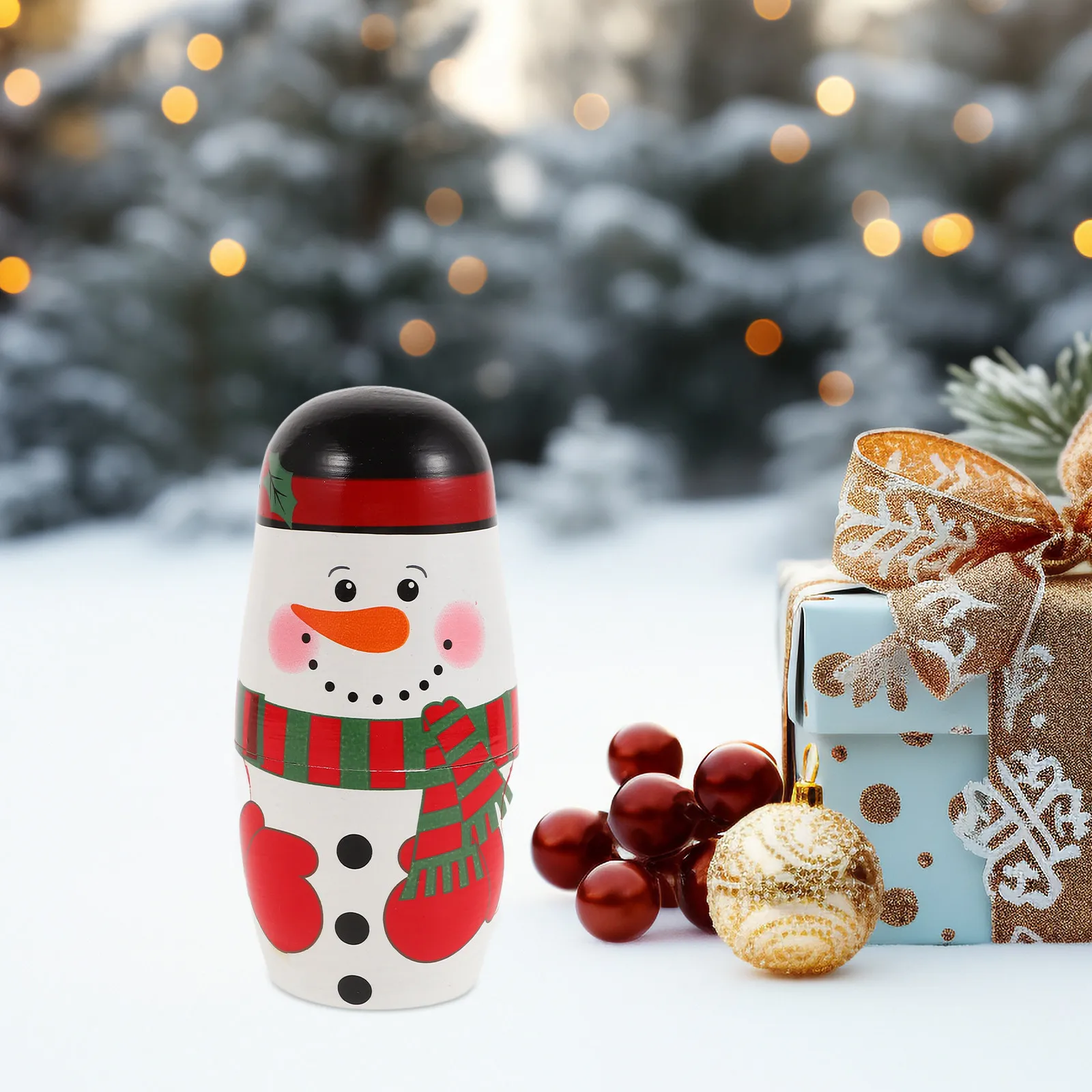 

Набор из 5 деревянных снеговиков в русском стиле: многослойное рождественское украшение для развития наблюдательности и мышления у детей