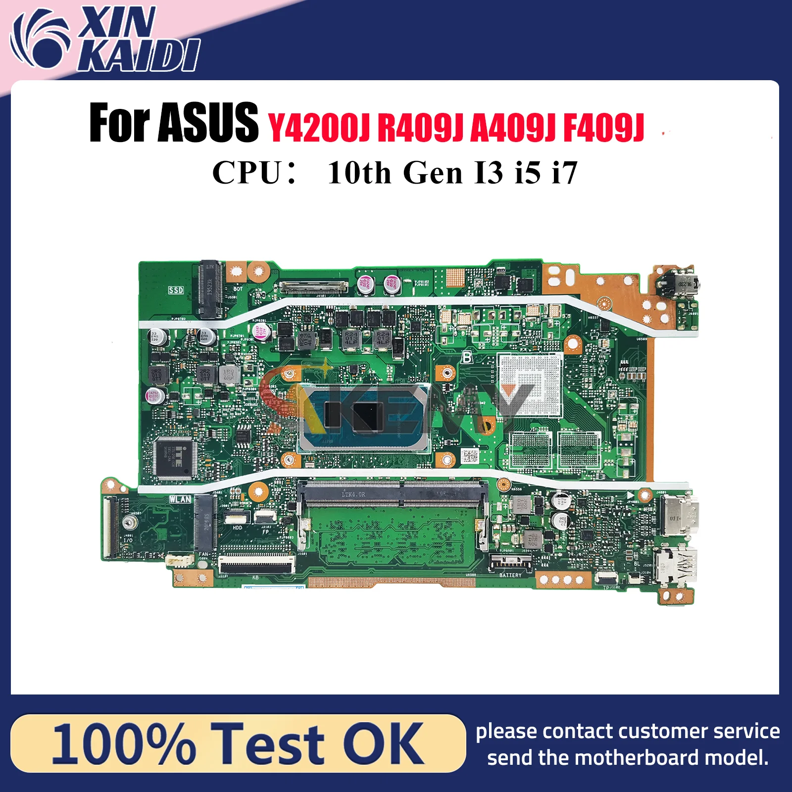 

X409JA Материнская плата для ноутбука ASUS X409J R409J X409JP F409J Y4200J X409JB A409J Материнская плата 10-го поколения I3 i5 i7 100% тест OK stk