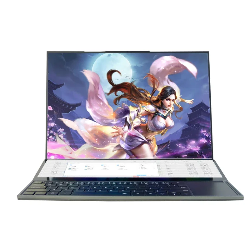 16.1 inch gaming laptop dual screen touch i7 CPU 16GB + 1TB  laptop with 2K resolution 60hz refresh rate