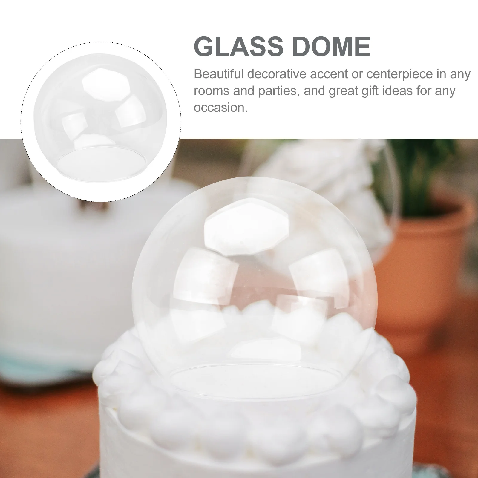 

1 шт. Стеклянный купол-колпак, прозрачная витрина-колокол, декоративный колпак для вечных цветов, для домашнего стола, микроландшафта, для поделок своими руками