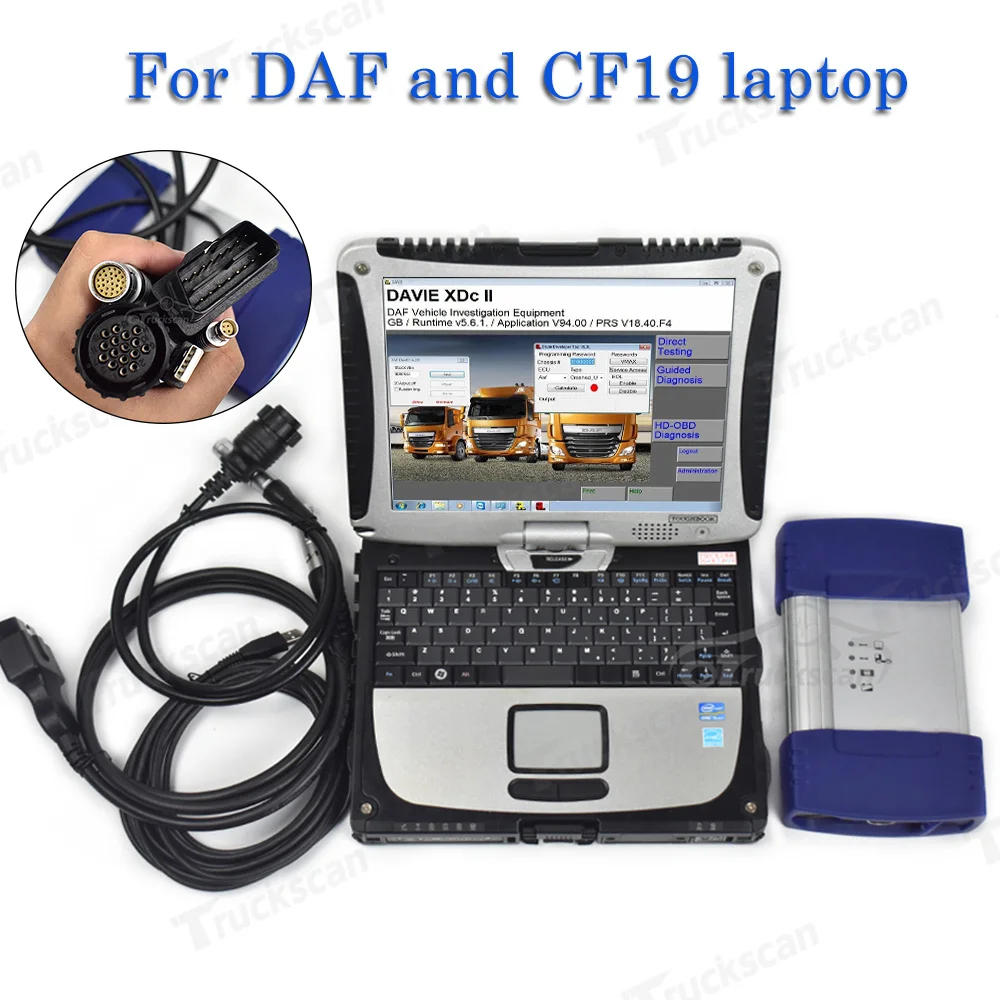 

for DAF 560 MUX Paccar Diagnostic kit DAF DAVIE 5.6.1 truck diagnostic scanner tools with CF19 CF-19 Laptop