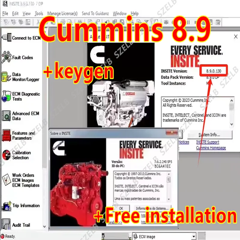 Cummin Insite 8.9 PRO, Engine Diagnostic Software with Keygen, +Free Installation Assistance
