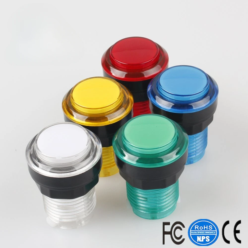 10x New 12V Transparent Glow Arcade Buttons With Micro Switch For Jamma Mame Games Parts Multicade Choice of 5 Colour