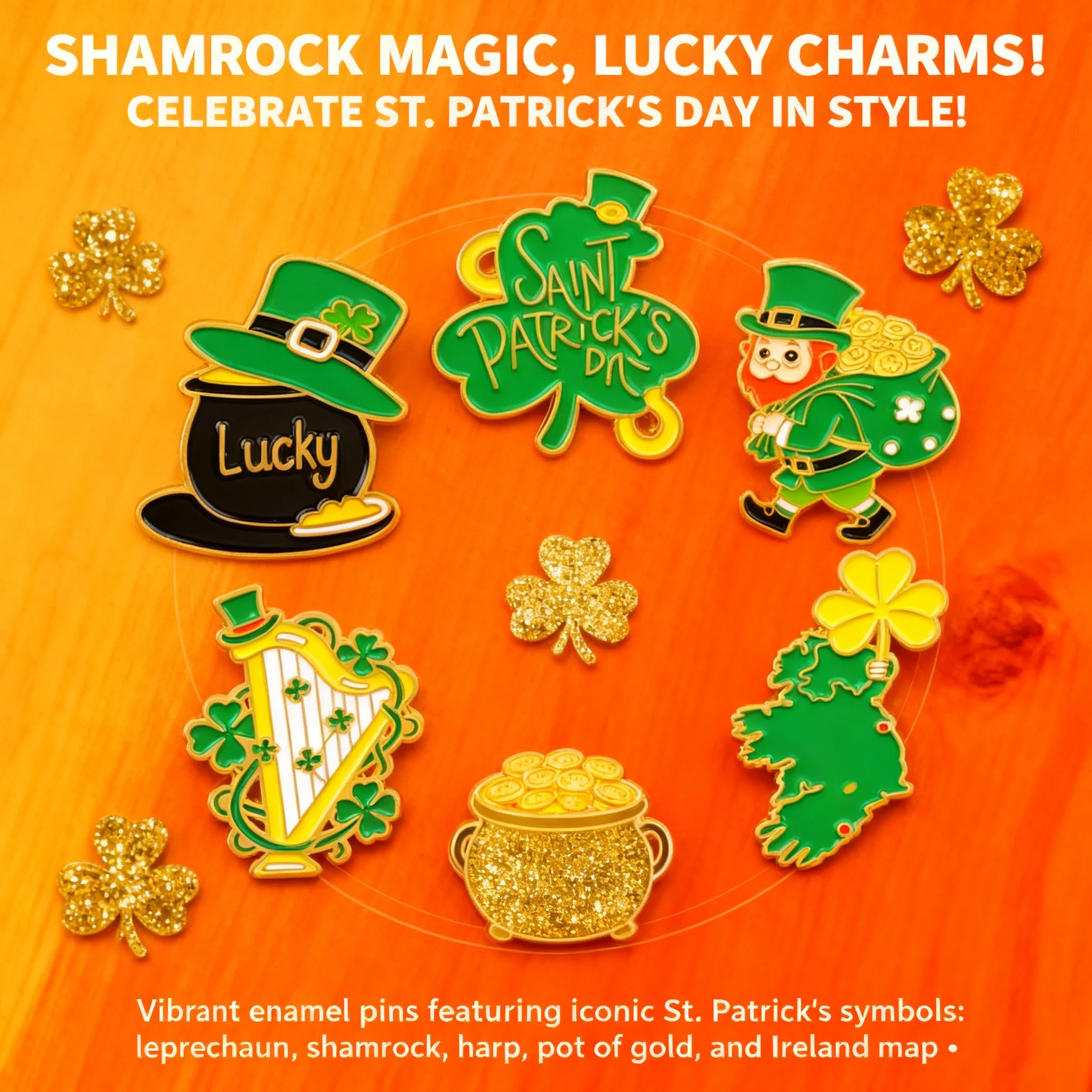 

Зеленые эмалевые значки ко Дню Святого Патрика для рюкзаков, женские броши, значки для шляп и лацканов, аксессуары для косплея, праздничные подарки, для вечеринок