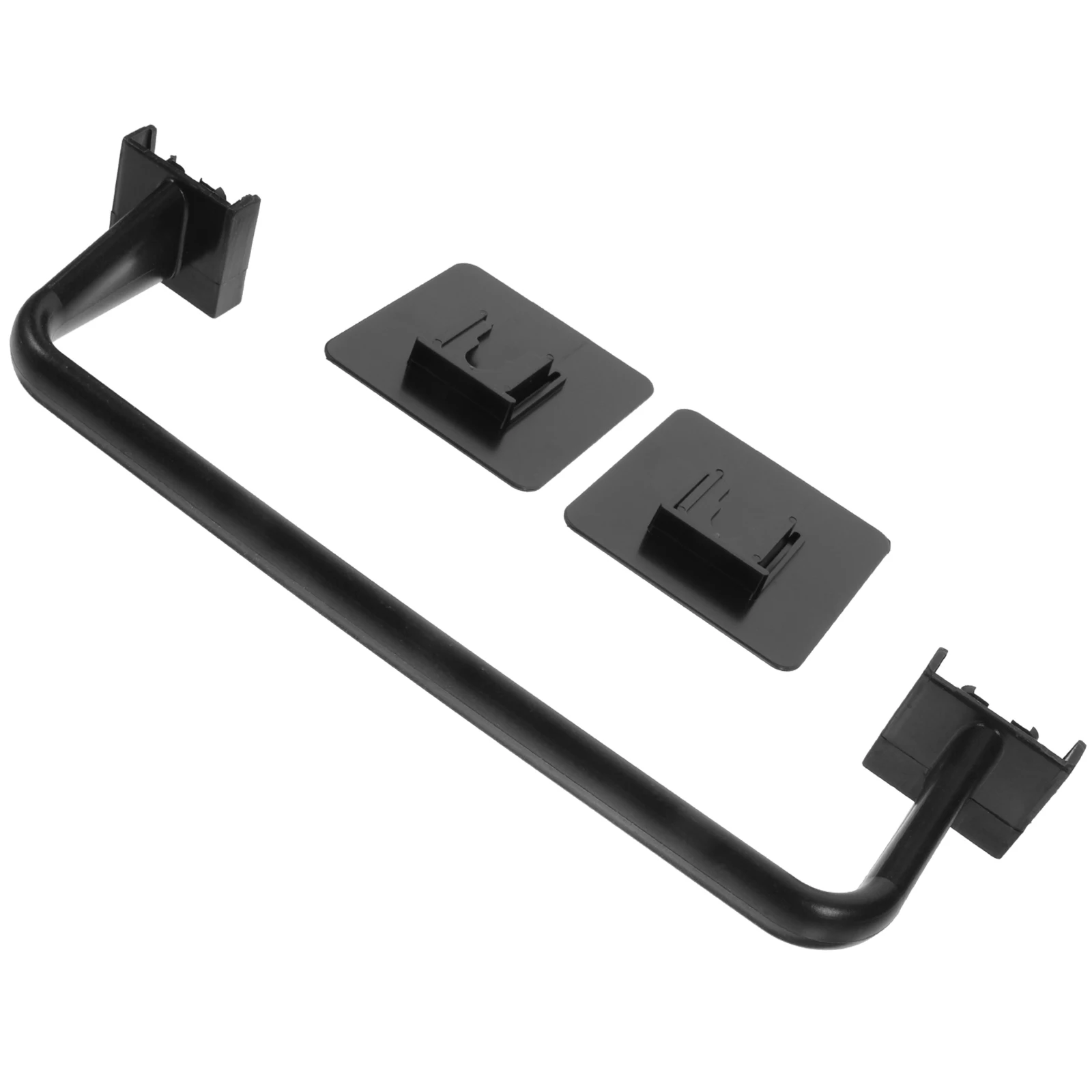 

Cup 24CM Black Short Towel Rack PP Material Wall Mounted Bathroom Kitchen Accessories Easy Install No Damage