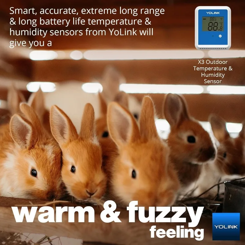 YoLink 2-Pack X3 Versi Pencatat Data Suhu Kelembaban, Jangkauan Nirkabel Terpanjang, Baterai 5+ Tahun, Email/Teks/Peringatan Aplikasi, Ale