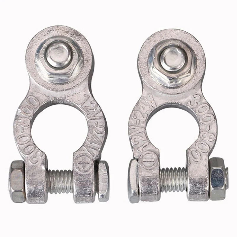 New 1 Pair Battery Terminal Clamp Zinc Alloy Positive & Negative Pole Auto Car Screw Connector Car Battery Terminal Clamp