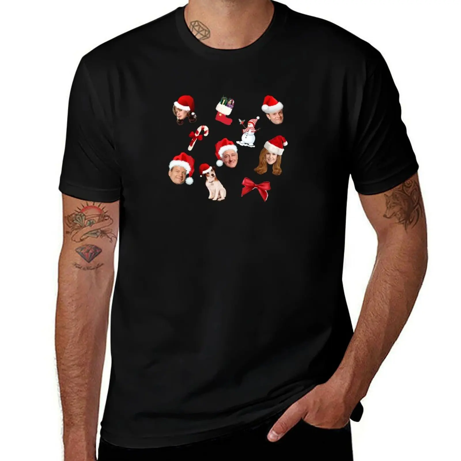 frasier christmas pattern T-Shirt Work Wear Simple Tee Shirt