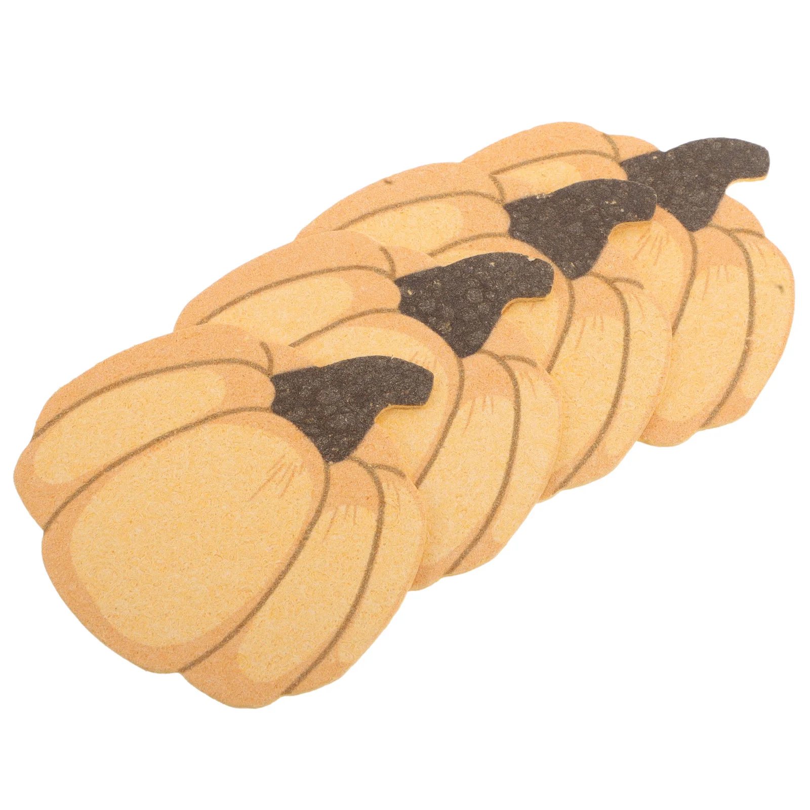 

4pcs Wood Pulp Sponge Vegetable Design Kitchen Bath Cleaning Scrubber Pumpkin Halloween Sponge Natural Dishwashing Pad Quick