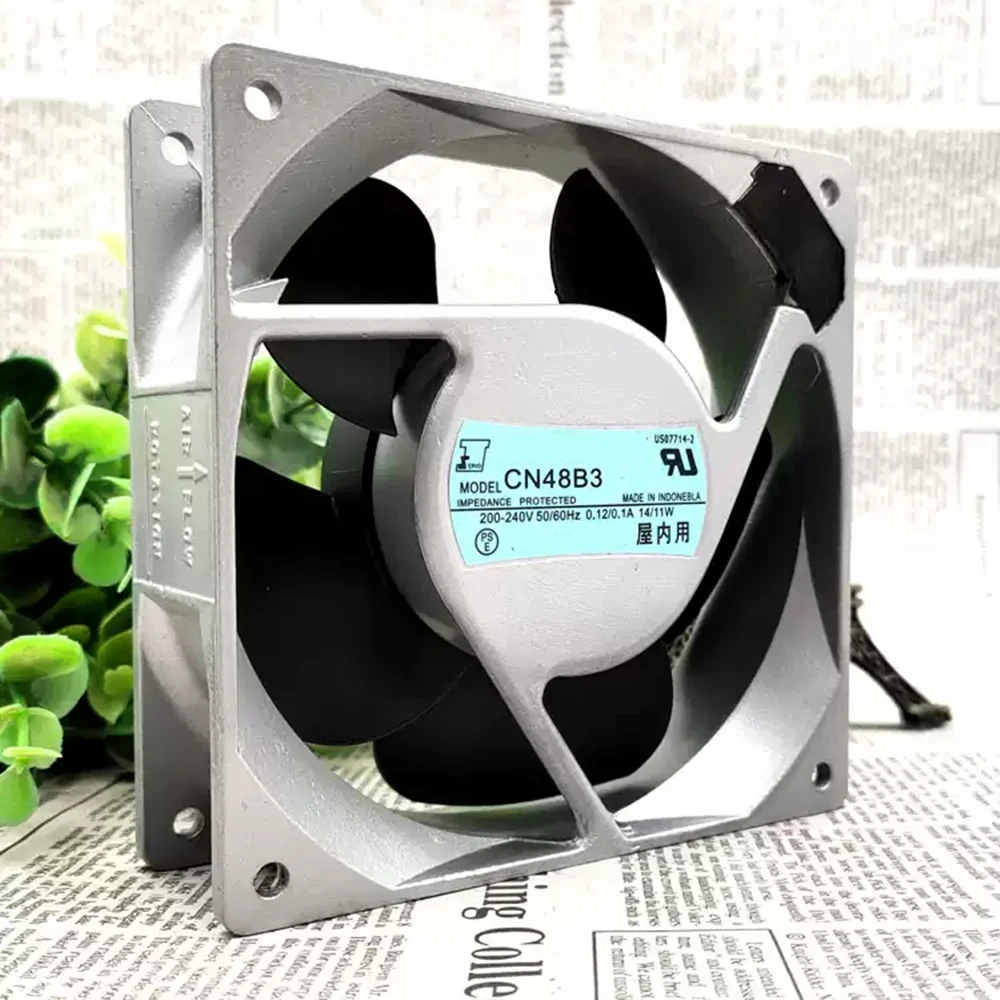 冷却ファン CN48B3 AC 200-240V 0.12/0.1A 14/11W 12CM 12038 120X120X38MM