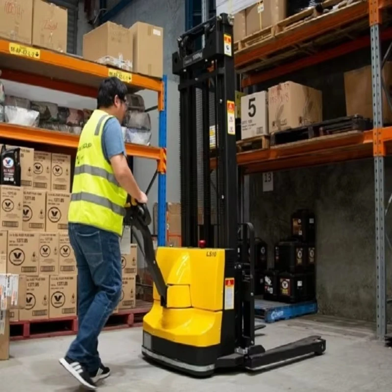 Professional Electric Engine Powered Walkie Forklift Stacker with 1200kg Capacity for Efficient Warehouse Pallet Transport