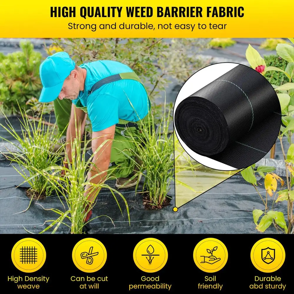 Heavy Duty 3.5OZ Driveway Landscape Fabric Weed Barrier French Drain Fabric 6.5x300 ft