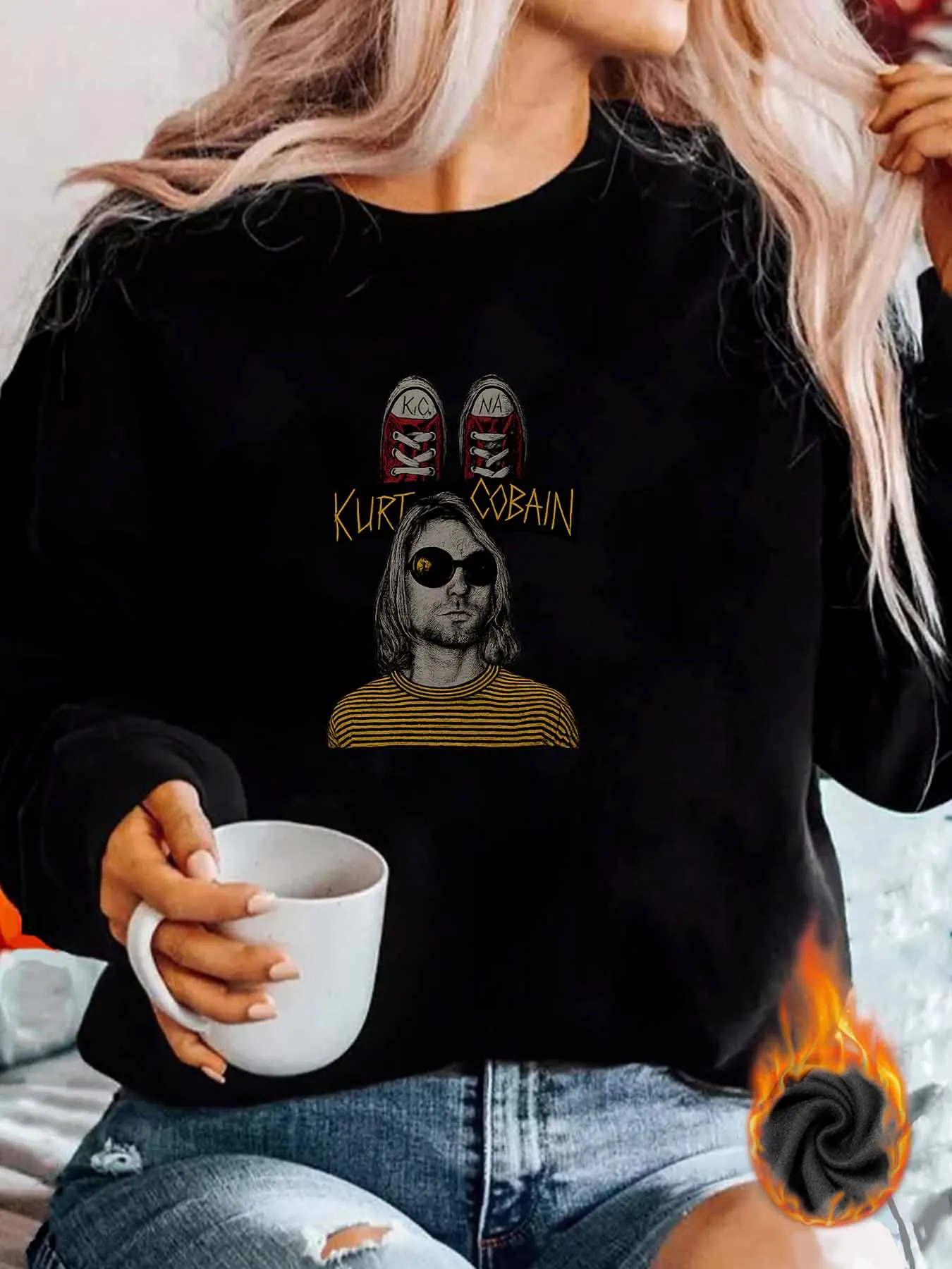 【WY10214】 sweat à capuche imprimé à col rond pour homme et femme, sweat-shirt ample à manches longues pour dames