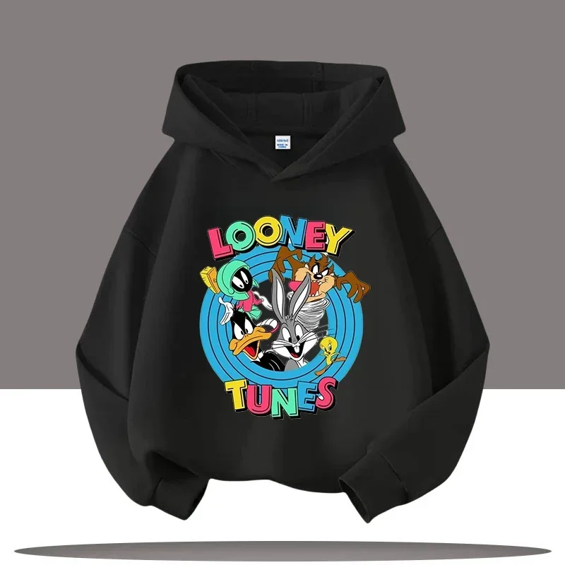 الأطفال الخريف والشتاء الترفيه في الهواء الطلق الدافئة مقنعين البلوز الكرتون لطيف البق الأرنب طباعة الفتيان والفتيات الأزياء هوديي #3