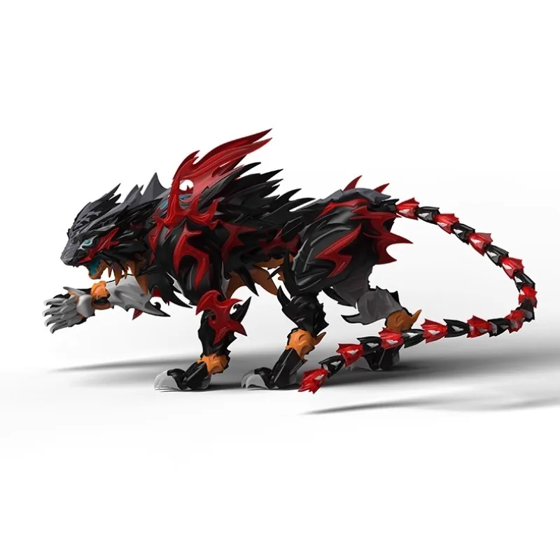 

Shenxing Technology Red-Patterned Black Tiger Assembly Model, Red Pattern Paint/Alloy Joints, ABS+PS, Model Fans/Gift