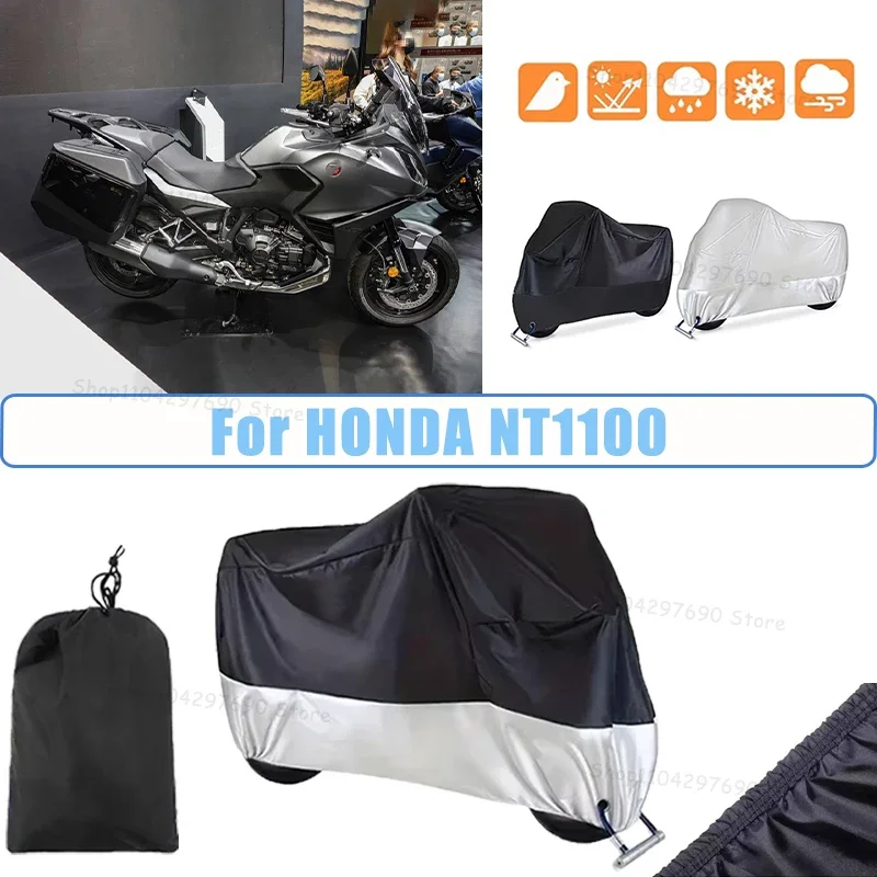 210D Oxford Motorcycle Cover Waterproof All Season UV Protection For HONDA NT1100 Anti-Tear Windproof Motorbike Cover