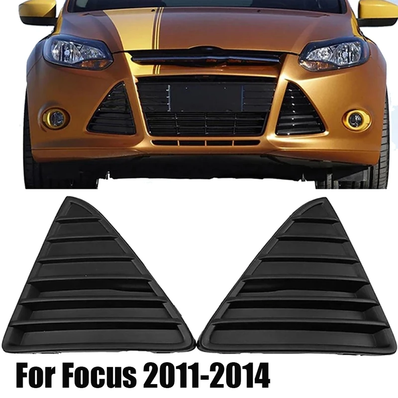 Car Front Bumper Triangle Grill Cover For Ford Focus 3 2011 2012 2013 2014 BM51-17K946-AE / BM51-17K947-AE