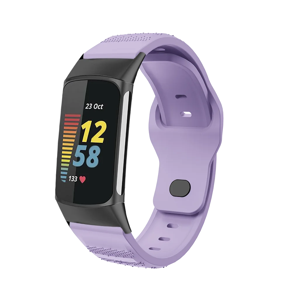 

Quick Release Watch Loop Strap for Fitbit Charge 3 4 5 Skin-friendly Silicone Rice Grain Style Sport Smartwatch Band Man Woman