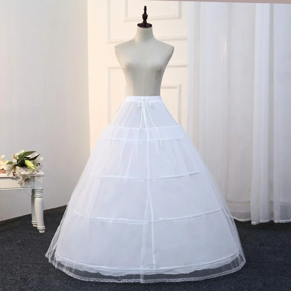 สีขาวขนาดใหญ่ 4 Hoop งานแต่งงานชุดเจ้าสาว Petticoat กระโปรง Crinoline อุปกรณ์จัดงานแต่งงาน