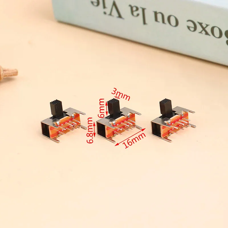 10Pcs Toggle switch sk23d05g6 double row 3-gear 8-pin horizontal sliding switch