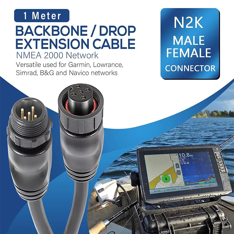 NMEA 2000 (N2K) 1 Meter (3ft 3 inches) Backbone, Drop or Extension Cable for Lowrance Simrad B&G Navico & Garmin Networks