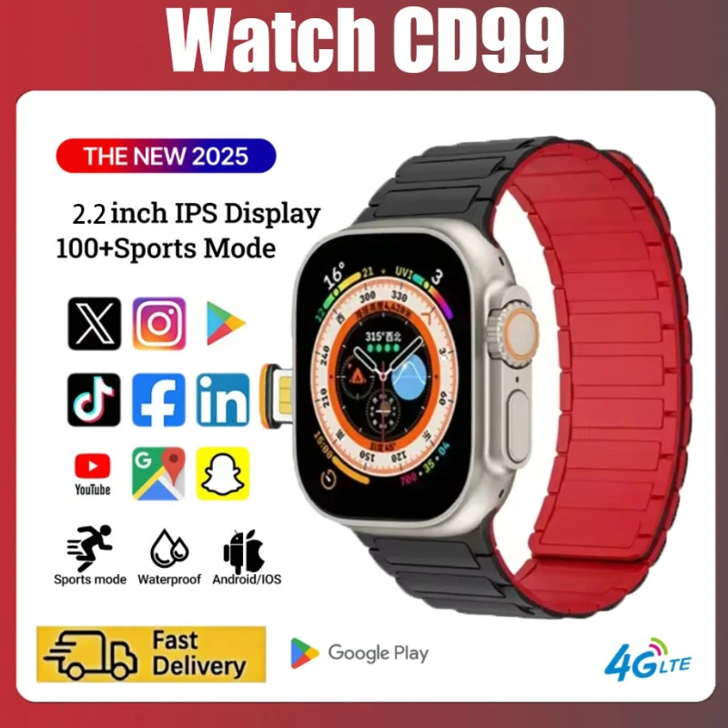 

CD99 SmartWatch объединяет подключение к сети 4GAll Система Android S10 и Google Play для универсального интеллектуального носимого опыта