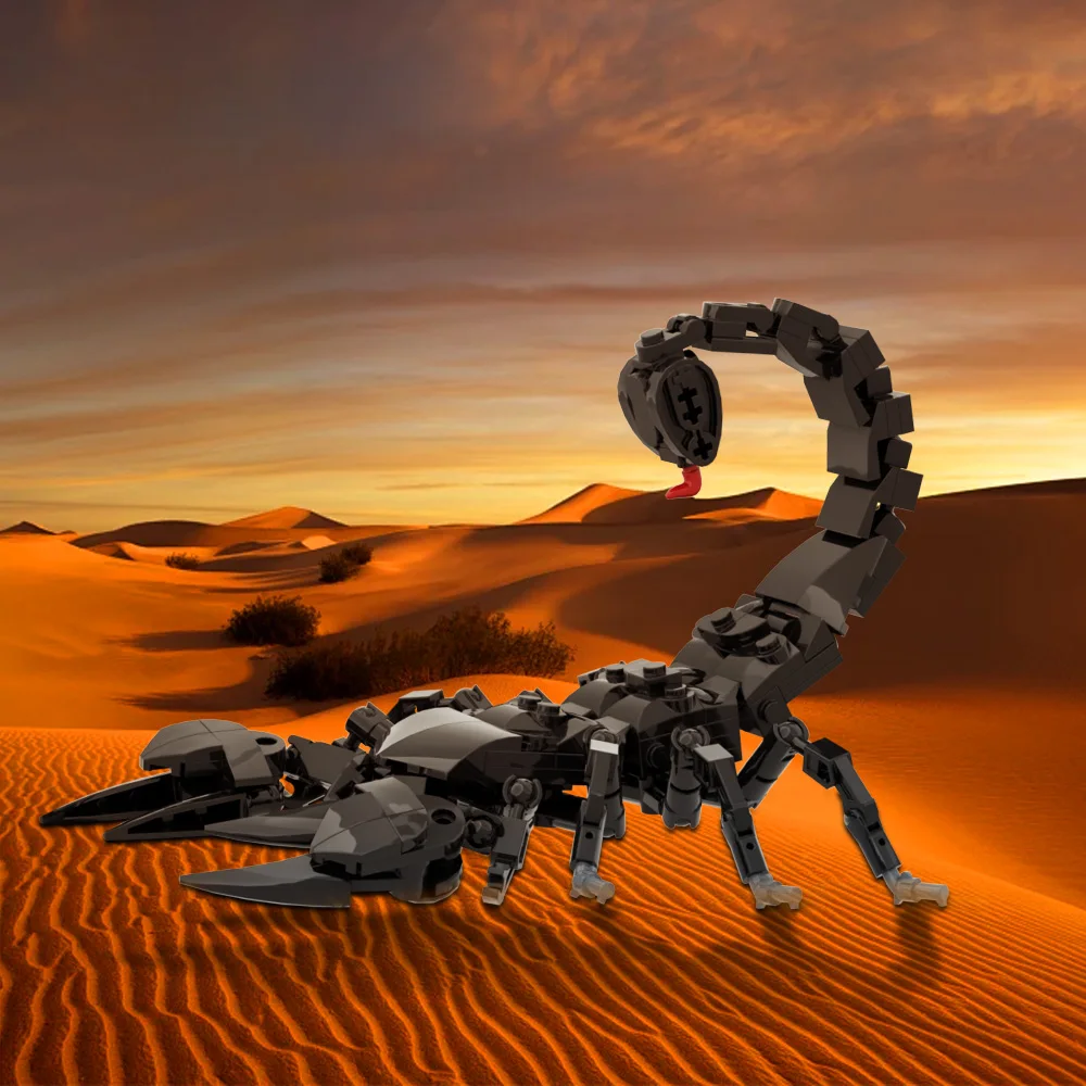 MOC Desert Base Scorpion Model Bricks Terror Animal Predatory Arachnids Building Blocks Desert Scorpion Toys Gift