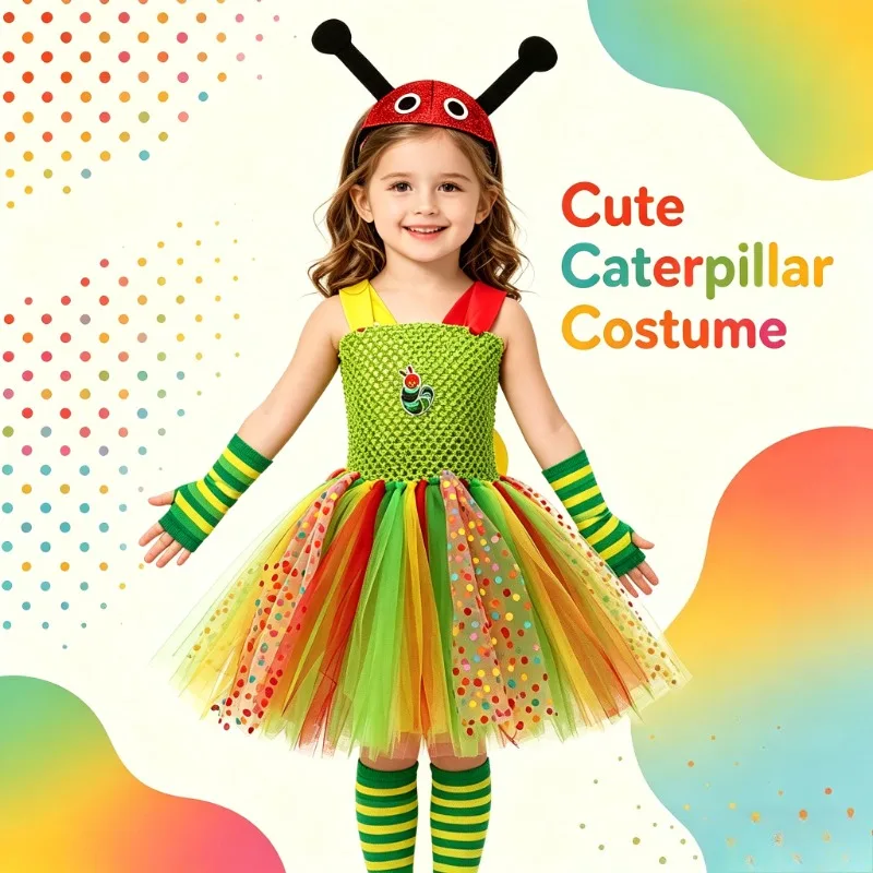 Cute Cartoon Styling Dress for Little Girls,Toddler Tulle Skirt,Elegant Ballet Dress,Children's Day Stage Performance Clothes