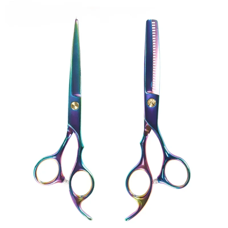 

Colorful 6 Inch Stainless Steel Hairdressing Scissors Hair Bangs Trimmer Flat Cut Tooth Scissors