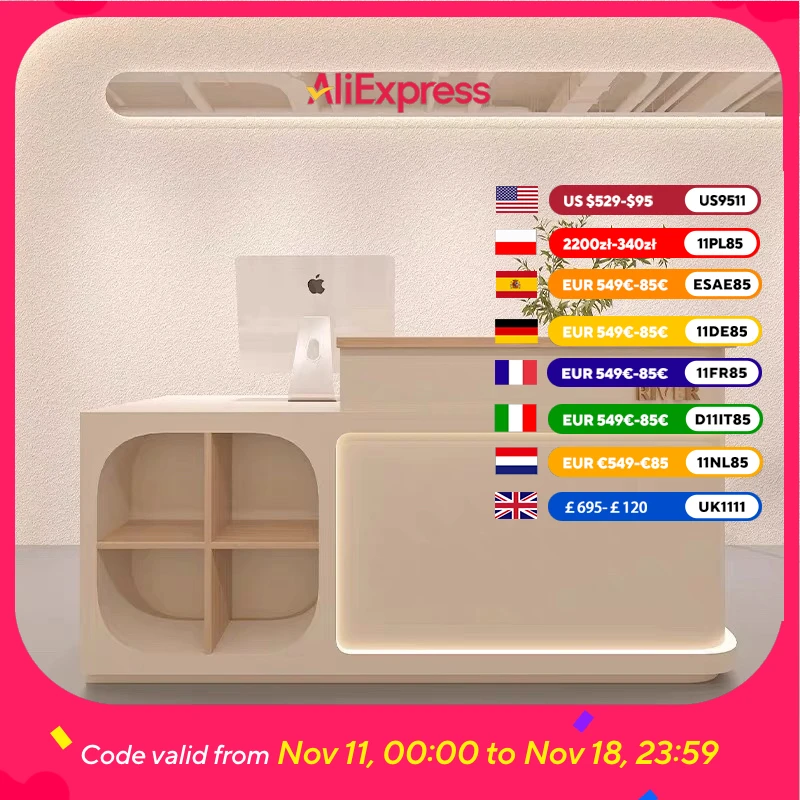 

Counter Beauty Reception Desks Clinic Display Luxury Modern Computer Reception Desk Salon Office Mostradores Recepcion Furniture