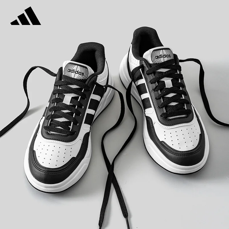 

Adidas Low Top Skate Shoes KI1497 Black White Synthetic Upper