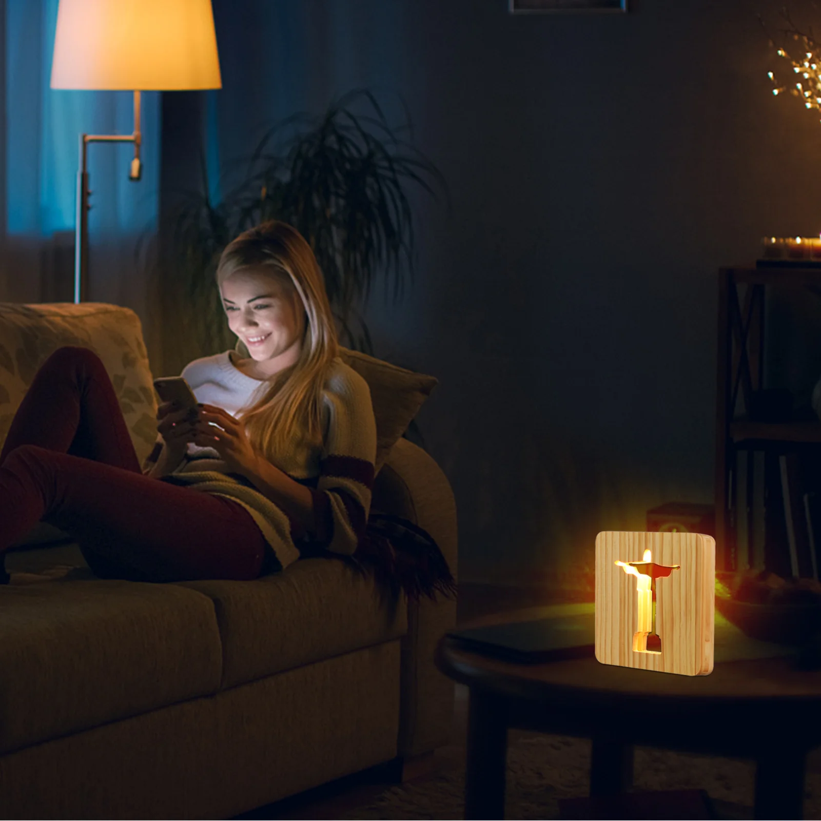 

Jesus Cross 3D Wooden Night Light Usb Powered Led Lamp For Bedroom Living Room Arrow Heart Engraving Warm White Light