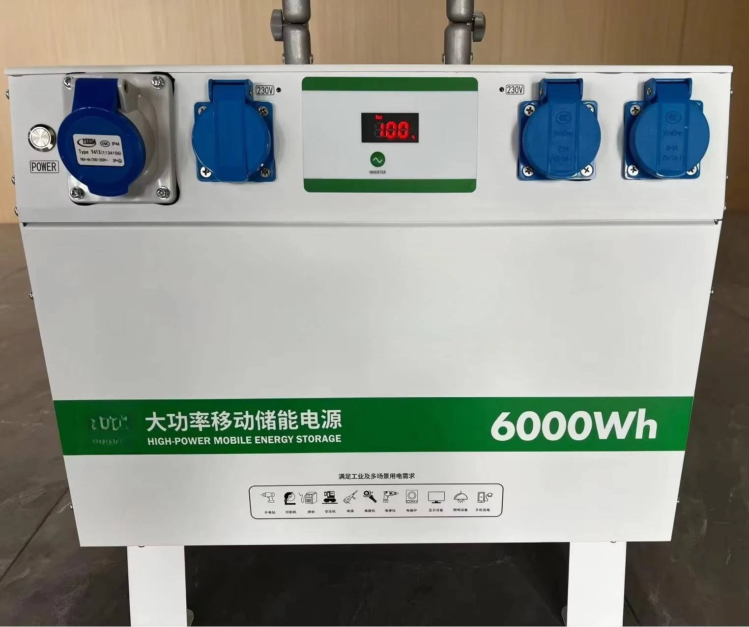 Estação de energia portátil 6000Wh Bateria LiFePO4 removível MPPT Gerador solar de onda senoidal pura para emergência doméstica ao ar livre