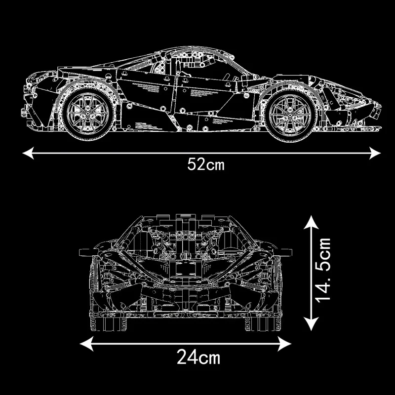 3176ชิ้น13167รถของเล่น1:8รถแข่งของเล่นชิ้น720 MOC-46762โมเดลสำหรับเด็กและผู้ใหญ่