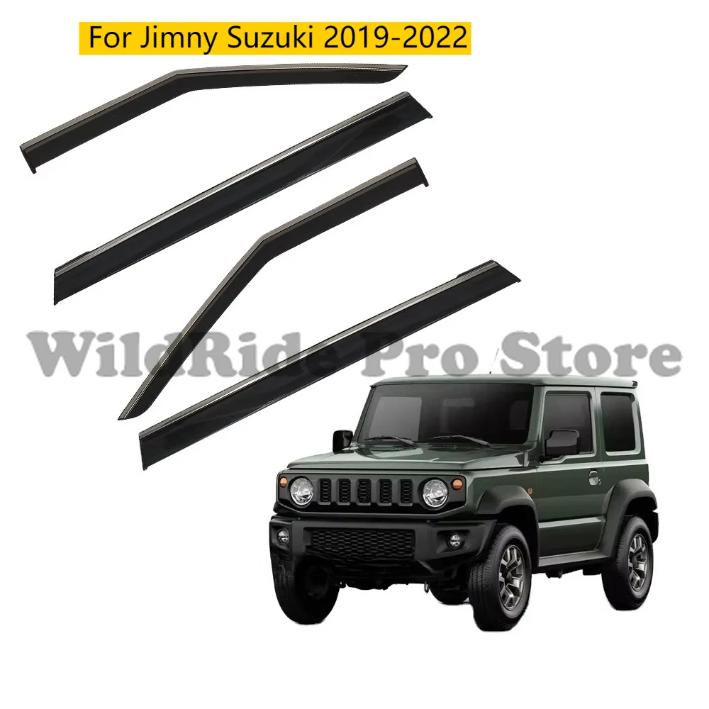 

4-Door Rain Guard Window Deflectors for Jimny Suzuki 2019-2022 Rain Sun Gurds Window Visor Wind Deflector