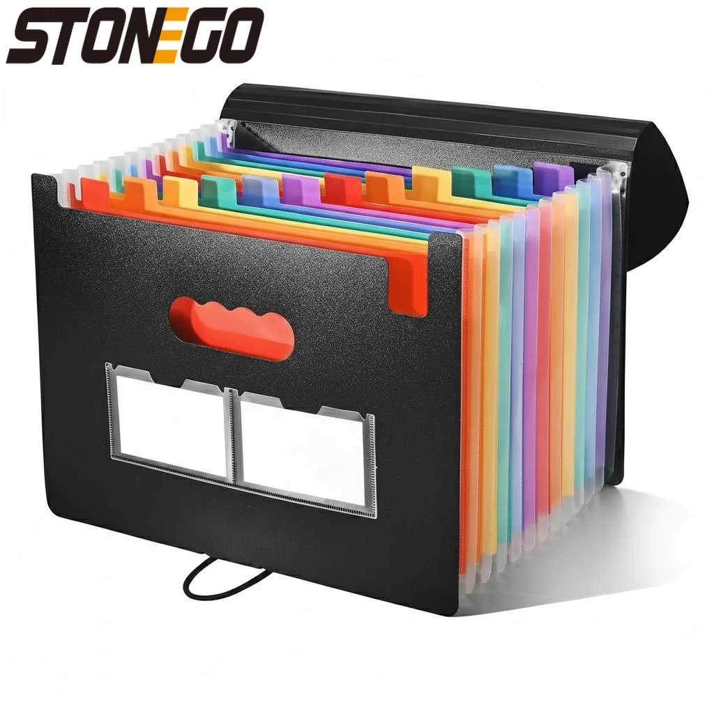 

Прочный водонепроницаемый органайзер-аккордеон на 13/25 отделений для документов, сумка для хранения офисных документов с трехсторонними герметичными клапанами