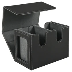 Card Deck Box with 2 Commander Display, Double Deck Box for 140+ Single Sleeved Cards, Fits for TCG CCG Magic Cards