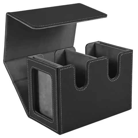 MTG Deck Box with 2 Commander Display, Double Deck Box for 140+ Single Sleeved Cards, Fits for TCG CCG Magic Cards