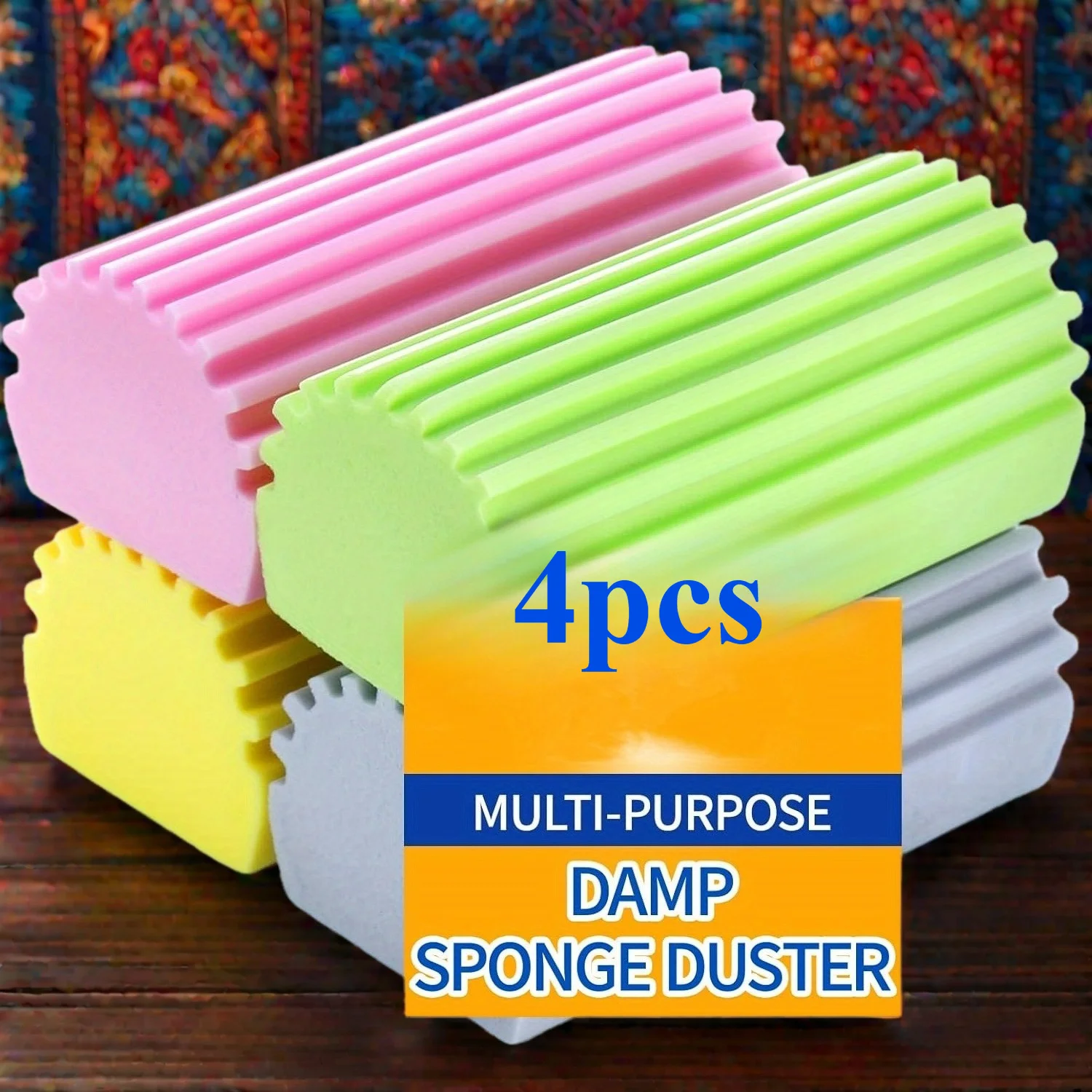 4/6pcs Damp Dusting Sponges - Reusable, Multi-Purpose Cleaning Tools for Blinds, Glass, Baseboards, Radiators & Window Tracks