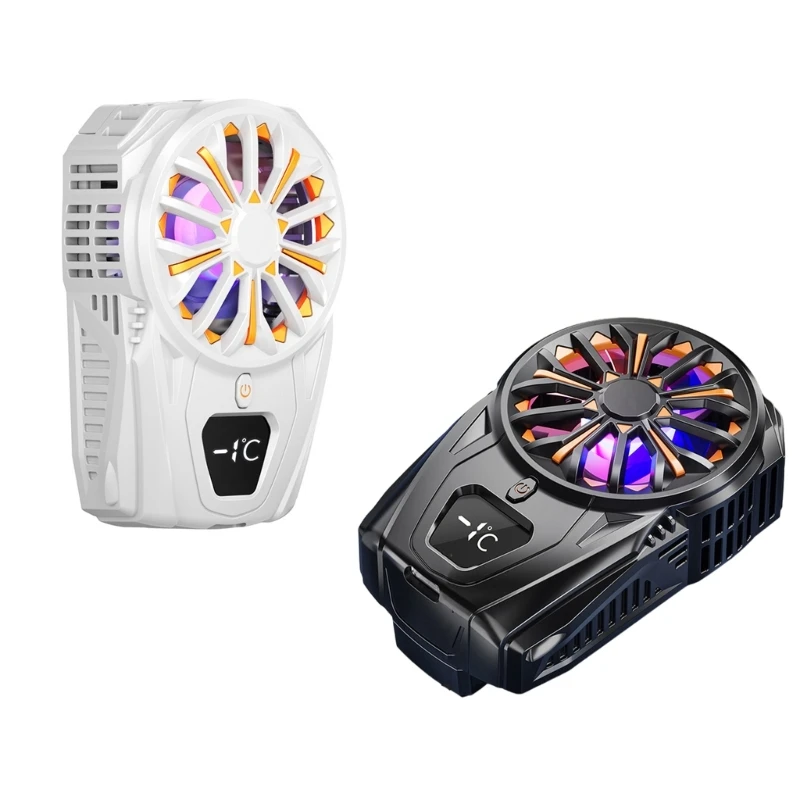 Portable Semiconductor Coolers Back Clip Fast Cool Down With LED Display And Colorful Lights Fit for Gaming