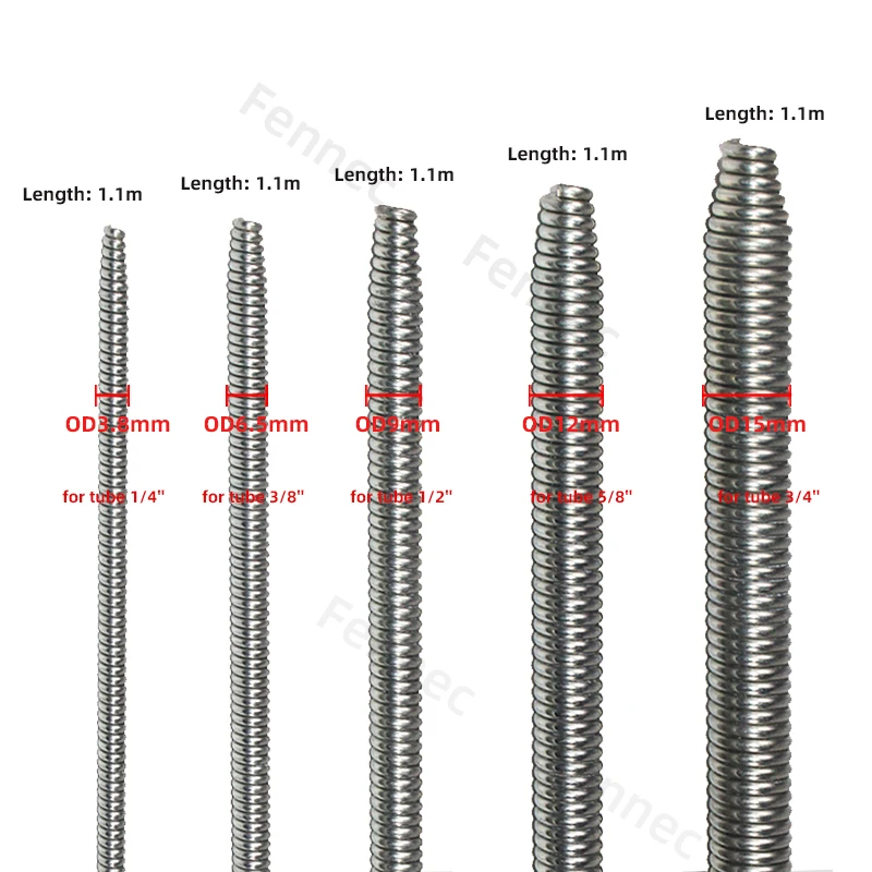 Internal Copper Pipe Bending Spring for Air Condition Steel Manual Pipeline Spring Tube Bending Tool 2/3/4/5/6 Points 6-19mm