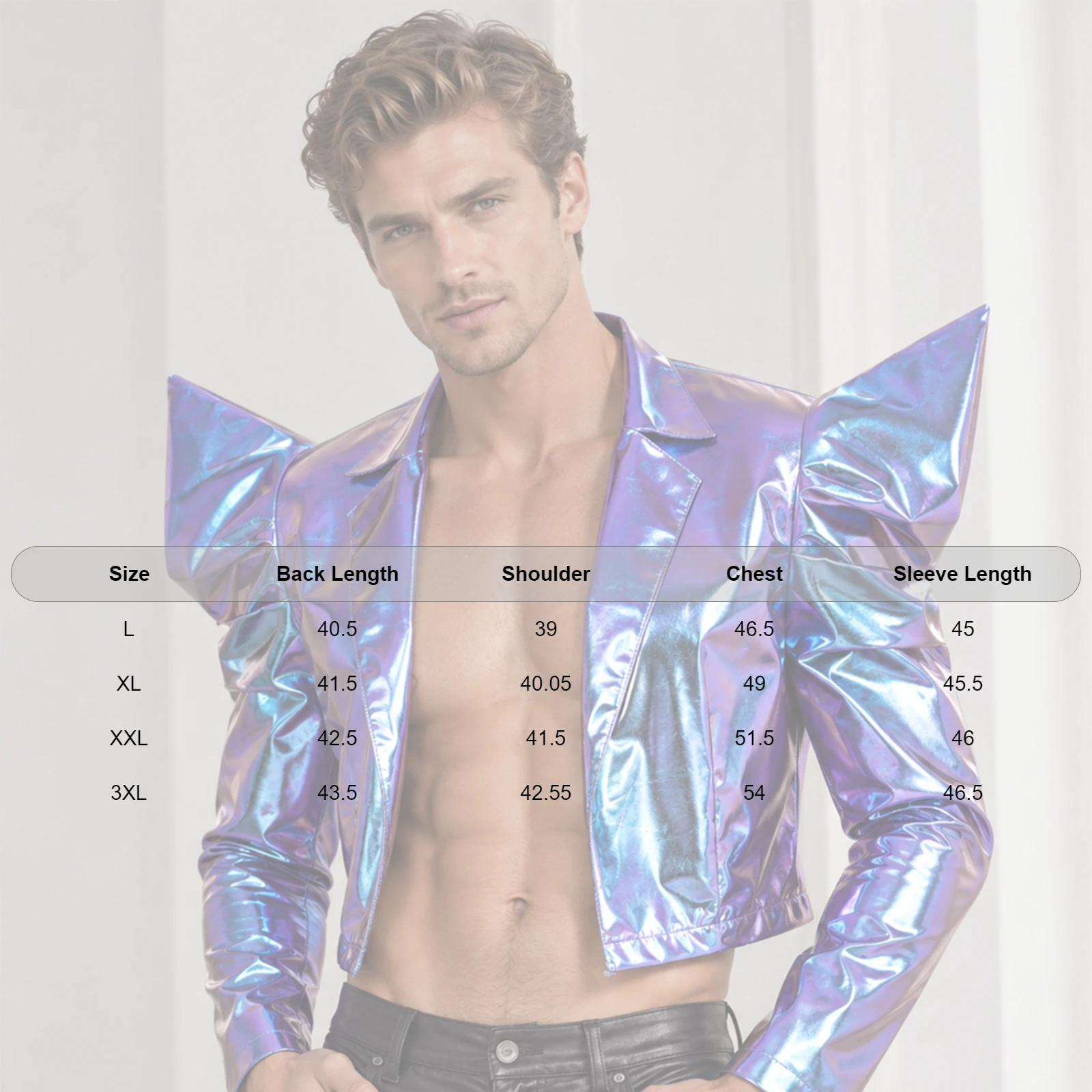 Men Sleeveless Vest Jacket Outerwear Jazz Hip Hop Dance Party Stage Performance Costume Metallic Waistcoats Punk Motorcycle Tops